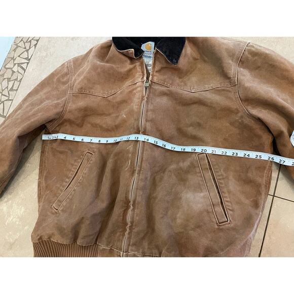 VTG Carhartt J14 BRN Santa Fe Western Work Barn Coat Jacket Men Large Canvas - Picture 4 of 13